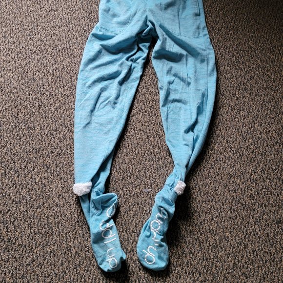 Cuddl Duds Light Blue  White  Fuzzy Footed Pajamas Size Small - Picture 8 of 9